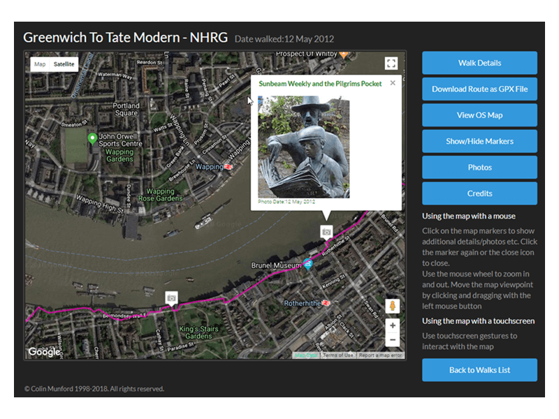 Google maps route and photo integration